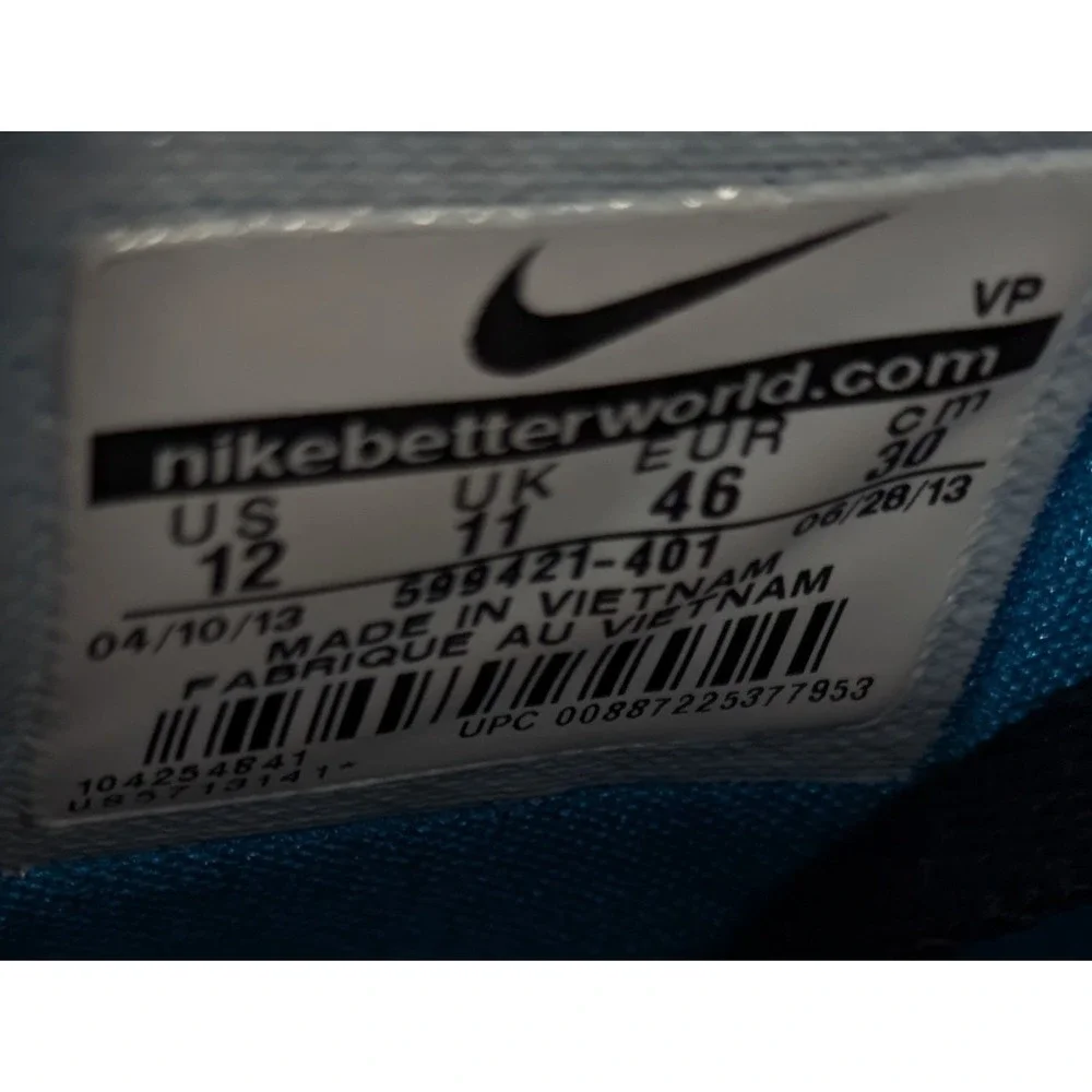 Mens Nike Zoom HyperQuickness TB Blue White Basketball Shoes 599421-401 Size 12‎